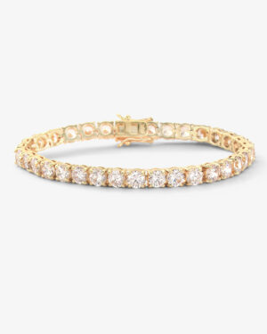 Mama Heiress Tennis Bracelet - Gold|White Diamondettes