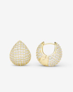 Norah Pave Earrings - Gold|White Diamondettes