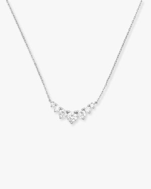 Not Your Basic Multi Stone Pendant Necklace - Silver