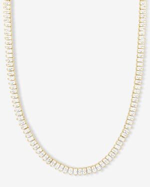 Baby "She's So Fine" Tennis Necklace - Gold|White Diamondettes