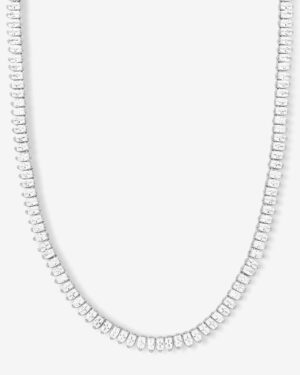Baby "She's So Fine" Tennis Necklace - Silver|White Diamondettes