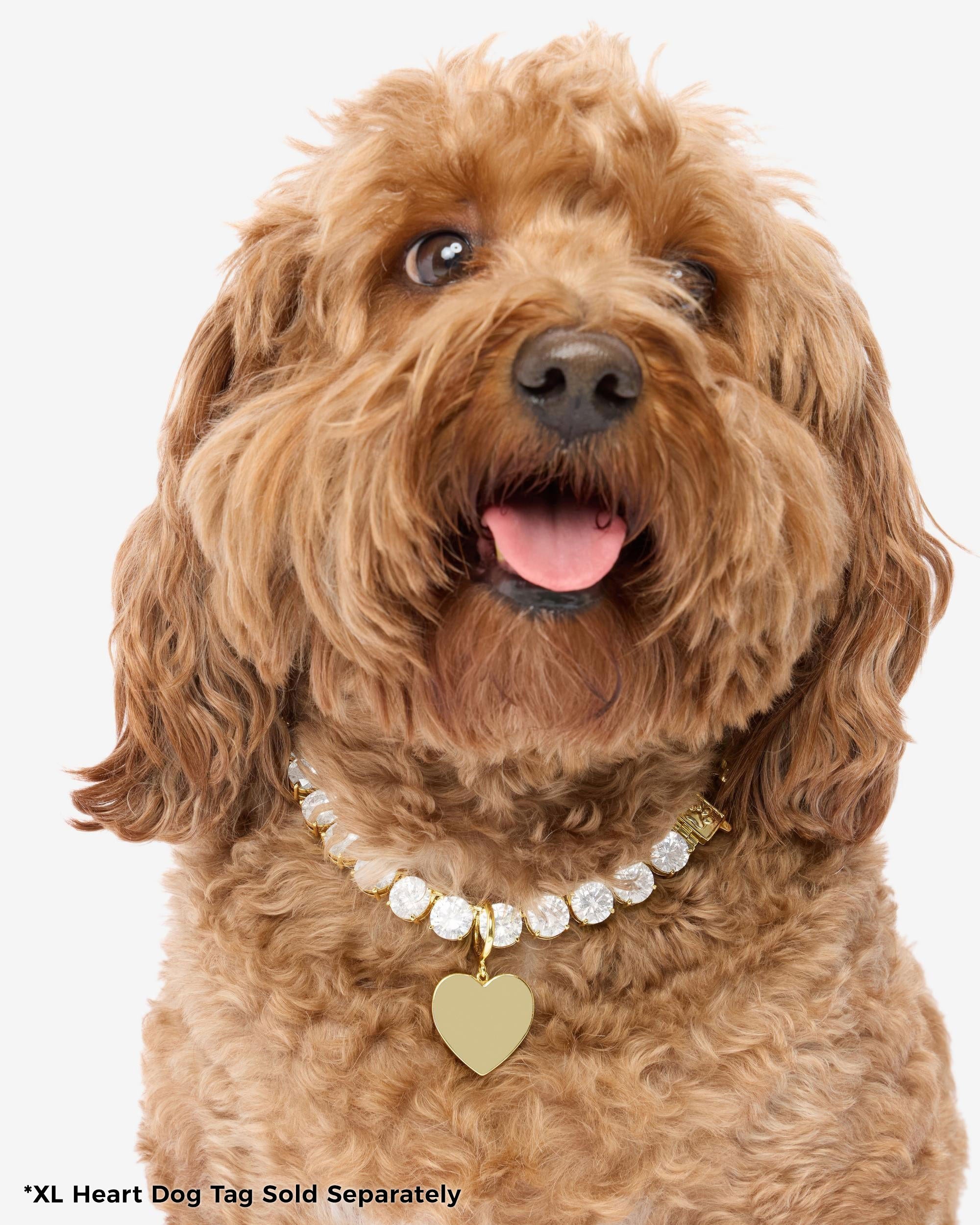 XL Heart Engravable Dog Tag - Gold