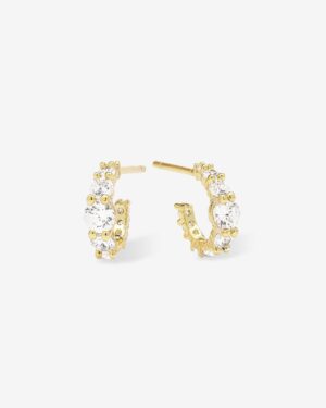 "Oh She Fancy" Graduated Huggies - Gold|White Diamondettes