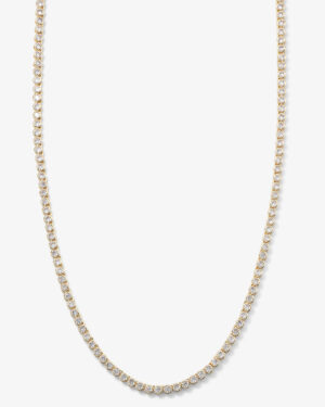 Baroness Tennis Necklace 21.5" - Gold|White Diamondettes