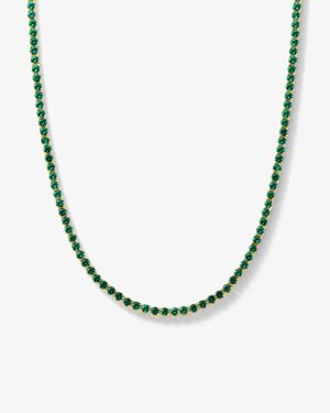 Grand Heiress Tennis Necklace - Gold|Emerald