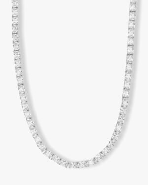 Grand Slam Tennis Necklace - Silver|White Diamondettes