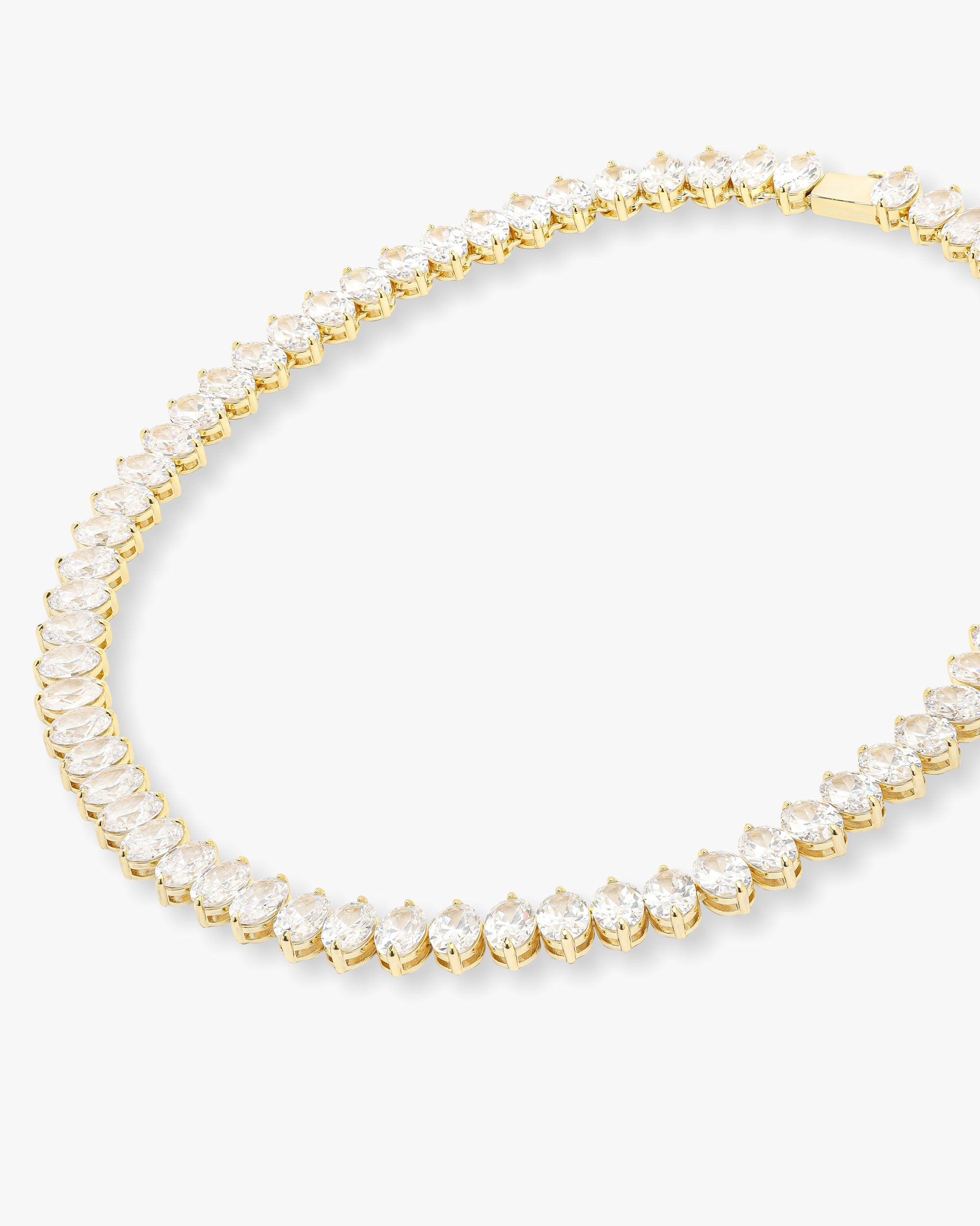 Hello Gorgeous Tennis Necklace - Gold|White Diamondettes