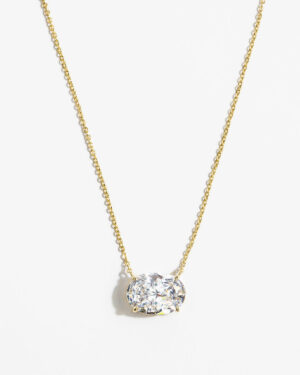 Hello Gorgeous! Necklace - Gold|White Diamondettes