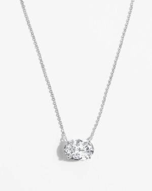 Hello Gorgeous! Necklace - Silver|White Diamondettes
