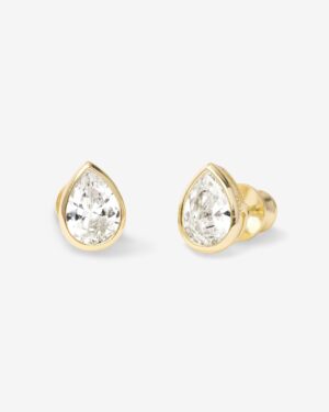 Isla 8mm Studs - Gold|White Diamondettes
