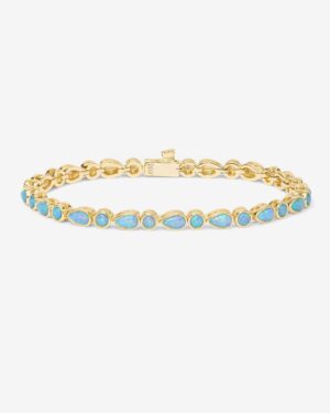 Isla Tennis Bracelet - Gold|Blue Opal