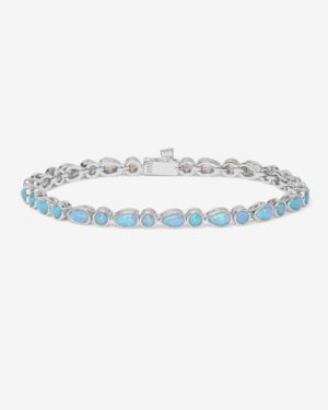 Isla Tennis Bracelet - Silver|Blue Opal