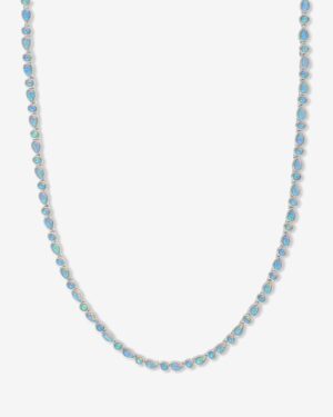 Isla Tennis Necklace - Silver|Blue Opal
