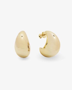"She's So Smooth" Teardrop Hoops - Gold