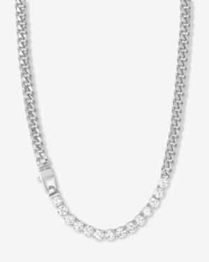 Julian REALLY Loves Diamonds Necklace - Silver|White Diamondettes