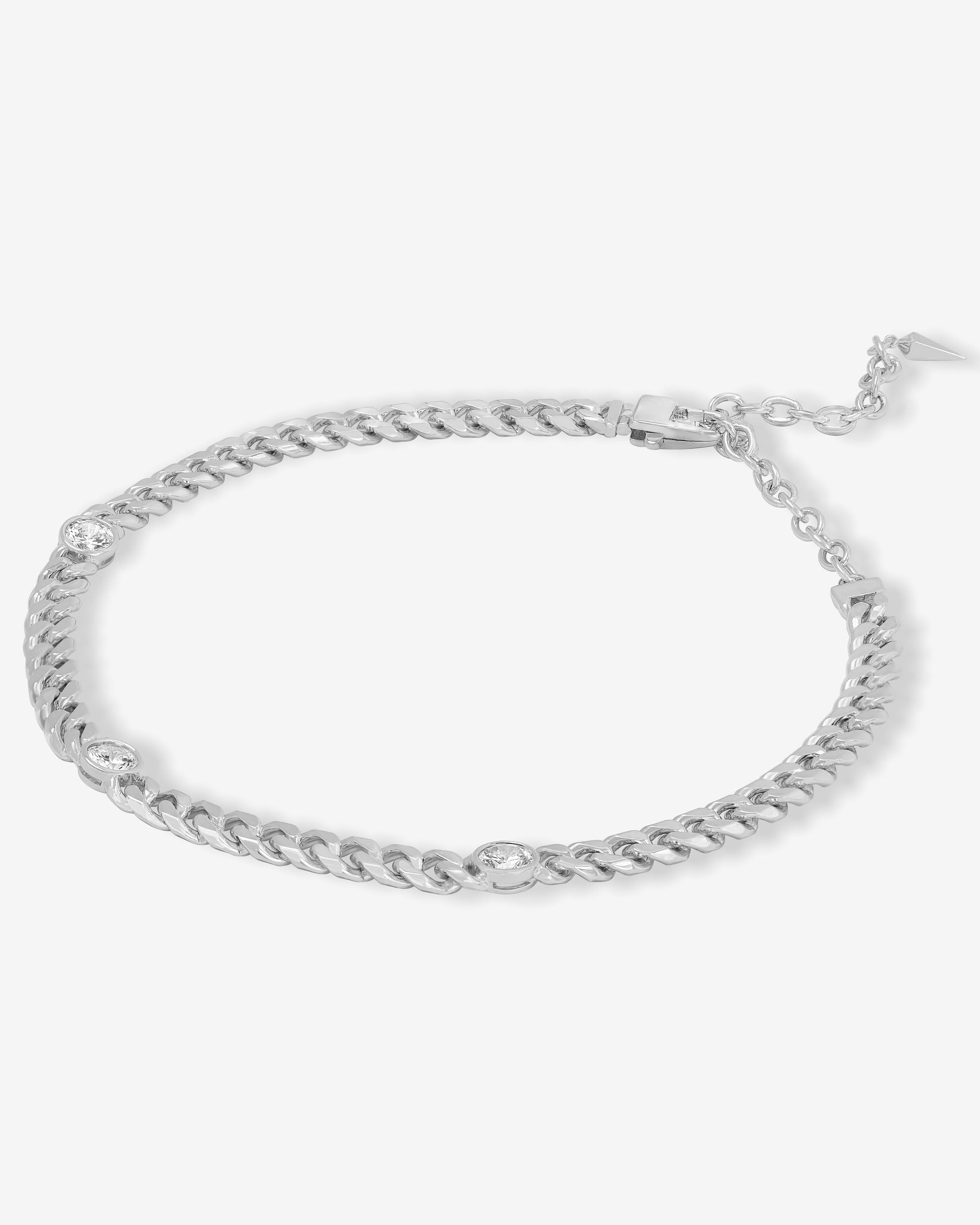 Julian Triple Diamond Choker - Silver|White Diamondettes