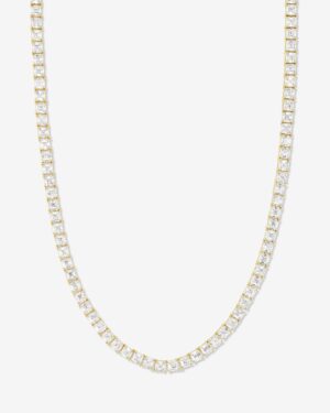 Lil Queen's Tennis Necklace - Gold|White Diamondettes